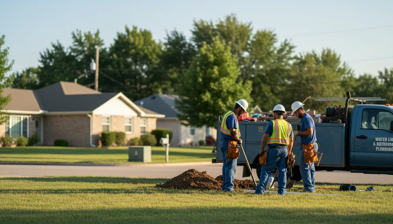 Residential water line and bathroom plumbing service in Caney, KS